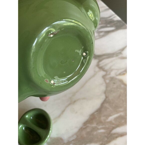 Vintage Green Ceramic Teapot With Lid 2-Cup Capacity Mid-Century Design Collecti - Picture 4 of 6